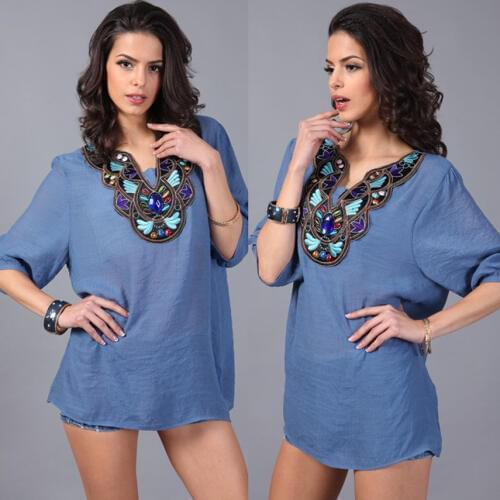 Women tops sexy 2019 new fashion five color half casual sleeve shirt casual slim chiffon blouse chiffon blouses half sleeve