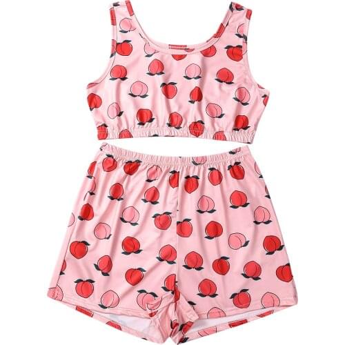 2020 Fashion Yoga Sets Women Sleeveless Crop Top Shorts Print 2Pcs Sports Suits Fitness Sportswear Summer Lady Workout Clothing