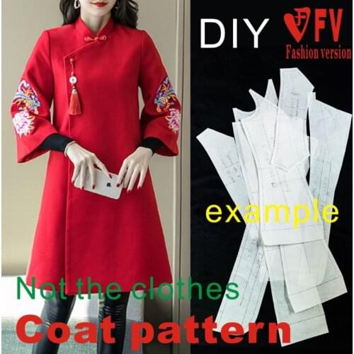 Chinese style coat pattern womens ethnic style stand-up collar coat improved clothing cutting drawings BFY-270