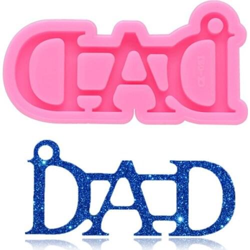 1 Pc Silicone Mirror Epoxy Alphabet DAD Keychain Pendant Mold DIY Homemade Fathers Day Anniversary Gift Resin Jewelry Tools
