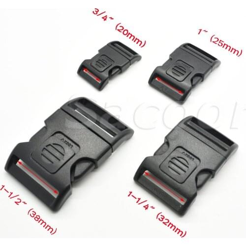 100pcs Pack Plastic Self-locking & Arched Switch Buckle for Backpack Straps Camping Bags