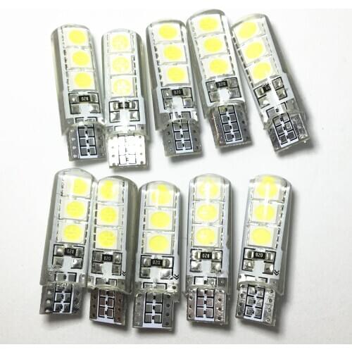100PCS T10 194 2825 W5W LED 6 SMD Silica Gel Waterproof Light motorcycle Auto Parking Bulb Silicone Shell Car Reading Dome lamp