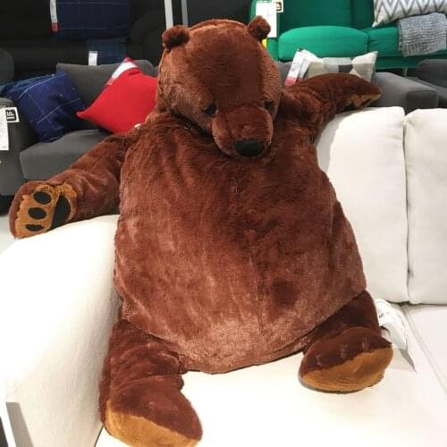 100cm Dark Brown Teddy Bear DJUNGELSKOG Cuddly Stuffed Plush Animals Plush Bear Toy Doll for Girl Soft Pillow Bed Cushion