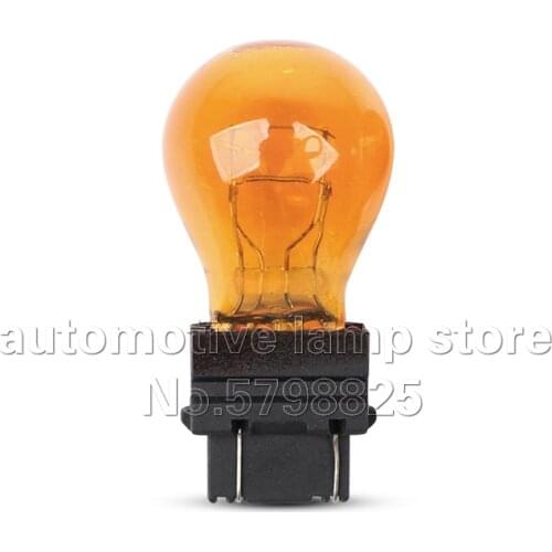 2PCS/LOT 3757 12V PY27/7W AMBER Turn Signa LIGHT CAR BULB BRAKE STOP LIGHTS FOR F-150 SVT RAPTOR/SEQUOIA/NAVIGATOR