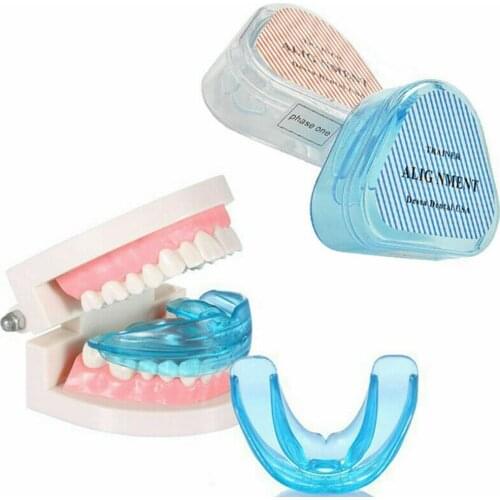 2pcs Teeth Corrector Dental Straighten Silicone Bruxism Mouth Guard Teeth Straightener Orthodontic Braces Tooth Retainer