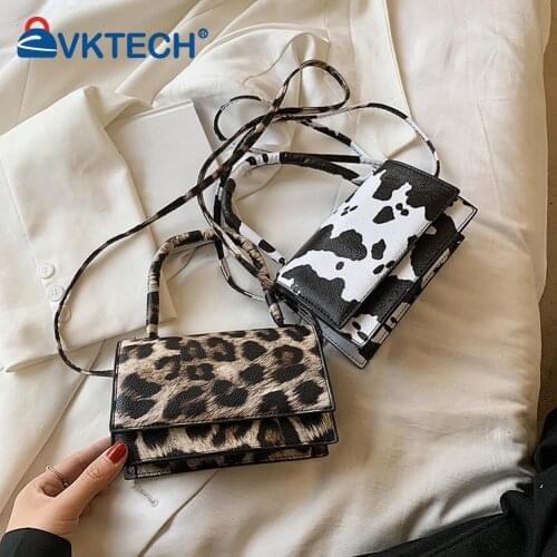 2021 Vintage Women Animal Pattern Print Shoulder Crossbody Bag PU Leather Handbags Small Bags Ladies Messenger Bag