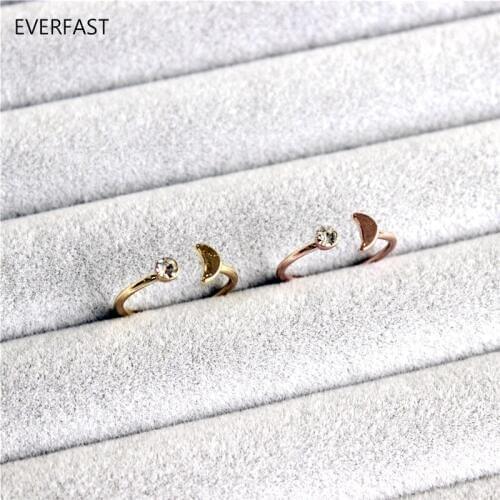 3pc/Set Half Moon And Crystal Ring Fashion Adjustable Rings Set Women Girls Jewelry Accessories Anillos Mujer Free Shipping
