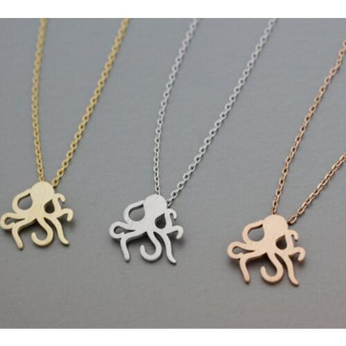 30PCS/lot Fashion Rose gold plating necklace devilfish necklaces for women and color