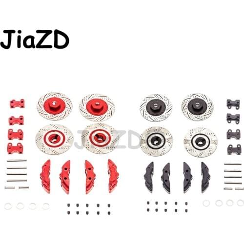 4pcs 1/10 RC Alloy aluminum brake system disc caliper pad for 1/10 Traxxas TRX4 Bronco TRX6 G63 6×6 RC Crawler Car Accessories