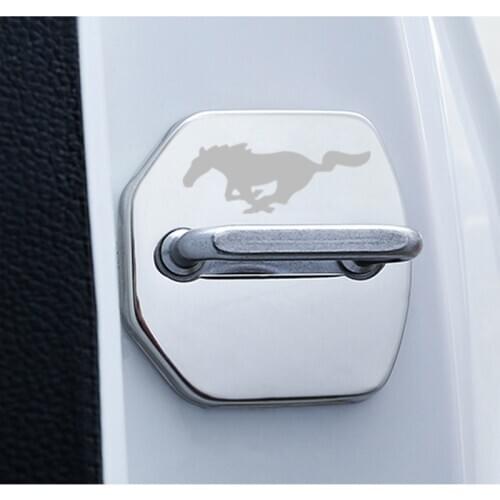 4pcs Door Lock Cover sticker case for Ford Mustang Accessories Car Styling