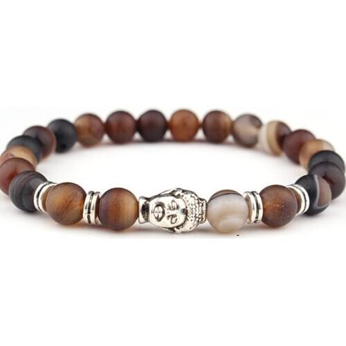 8mm ceramics rope Chakra Healing Reiki Buddha Prayer Yoga Bracelet adjustable Macrame Matte Volcanic Stone Bangles h35dz
