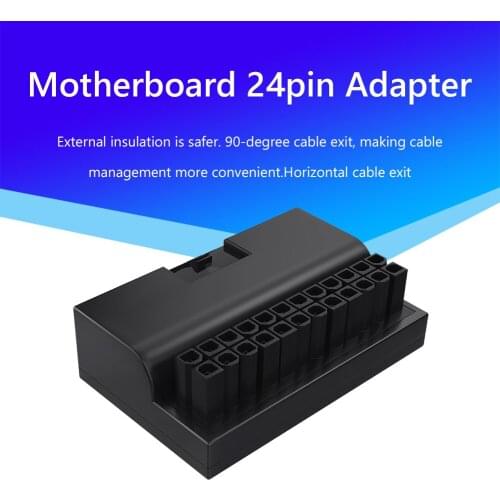 Motherboard 24pin Adapter 24p Turn 90 Degree Right Angle Turn Steering Head Cable Management Converter Power Cord Connector