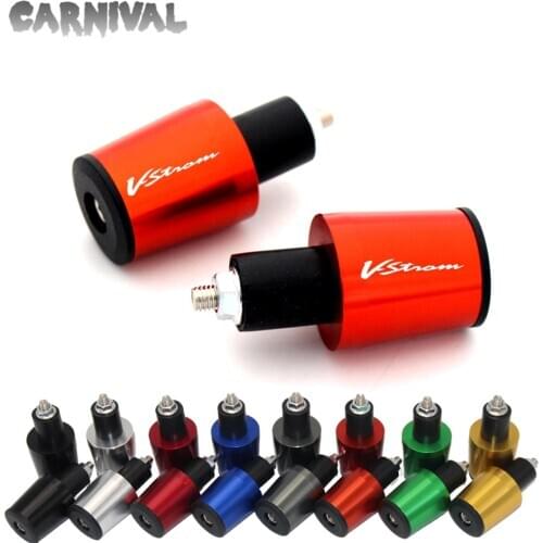 Motorcycle Accessories CNC Aluminum 7/8 '' 22MM Handlebar Bar End Cap For SUZUKI DL650 / V-STROM 2004-2012