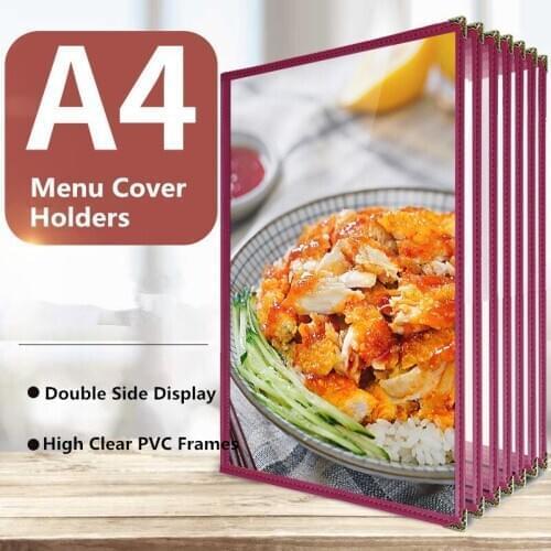 A4 Menu Holder Covers 8.5 x 11 Restaurant Menu Covers Book Kitchen, Drink, Wine Menu Sleeves Frames Supplies