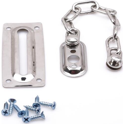 Door Restrict Window Anti-theft Loack Stainless Steel Silver Color Safety Chain Locks Bolt Latch Cabinet Guard