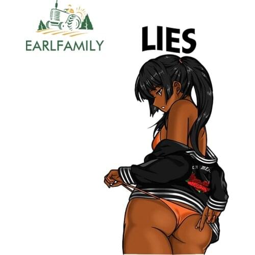 EARLFAMILY 13cm x 7.3cm for Broken Promises Lies Anime Girl Car Stickers Truck Decal Bumper Window Fashion Waterproof Decor
