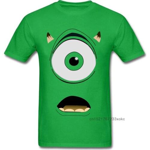Mike Wazowski T-shirt 2019 Funny Mens Tshirt Men Green Geek Monster Print T Shirt Swag Hip Hop Streetwear Custom Cosplay Tee