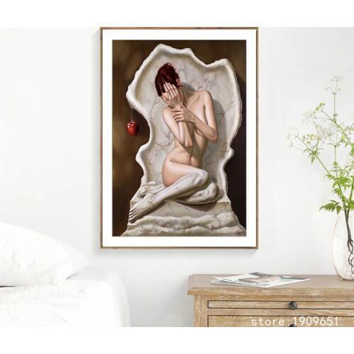 Cotton no frame modern sexy women statue nude canvas printings oil painting printed on cotton hotel wall art decoration pictures