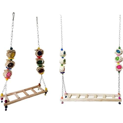 Pet Chicken Swing Toys with Natural Wooden Stand Toy for Hens Handmade