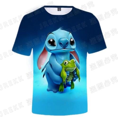 Summer 3D Print Lilo & Stitch T Shirt Short Sleeve Cool Anime Men Women Children Casual Streetwear Boy Girl Kid Fashion Tops Tee