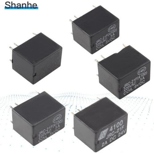 5pcs Miniature PCB relay 6 pins mini relay DC 3V 5V 9V 12V 24V JRC-21F 4100 relay switch