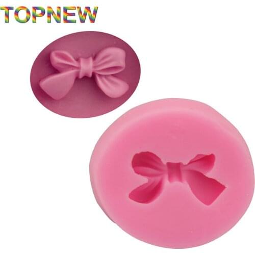 New Cute 3.5*3.1*0.8CM 3d Bow silicone cake mold For fondant decorating tools Mould silicone soap DIY cooking tools C1781