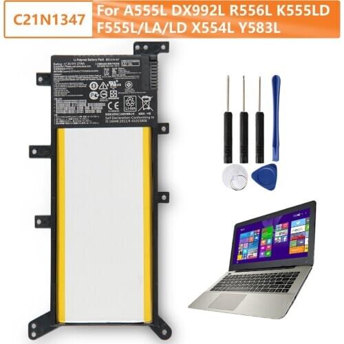 Authentic Replacement Battery C21N1347 For Asus F555L VM590L W519L VM510L FL5600L FL5800L W509L X554L FL5500L DX992L 5070mAh