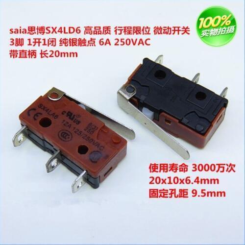 Original new 100% SX4LD6 silver contact travel limit handle micro switch 3pin 6A250VAC KW12
