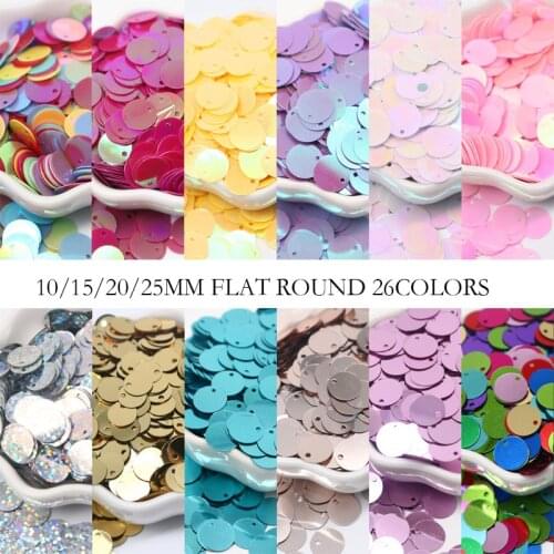 Sequin 10mm Flat Round Sequins with Side Hole PVC Loose Sequin Paillettes Sewing Craft DIY Wedding Pendant Lentejuelas 10g