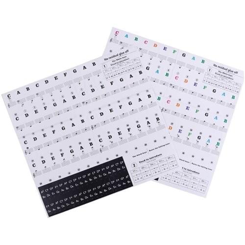 54/61/88 Key Piano Sticker Transparent Piano Keyboard Plastic Sticker Piano Stave Electronic Keyboard Sound Name Sticker