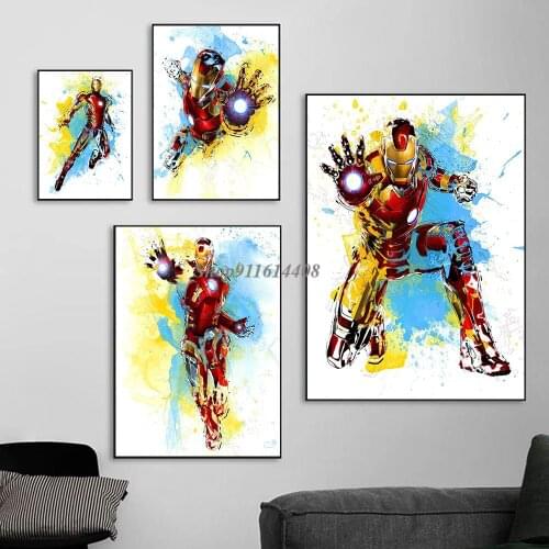 One Piece Super Hero Poster Marvel Anime Print Canvas Paintings Avengers Watercolor Wall Art Baby Room Decor Pictures Home Decor