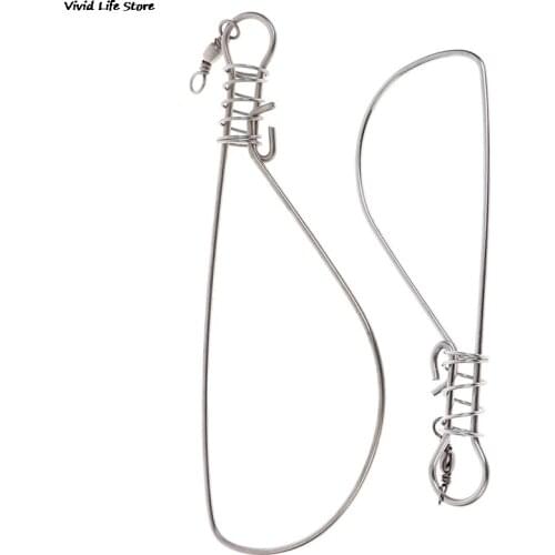 1Pc Fishing Stringer Fishing Tackle For Accessories High Quality Fishing Lock Buckle Stainless Steel Live Fish Lock Belt