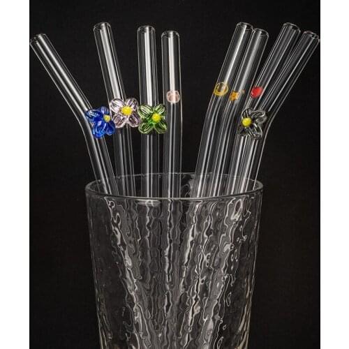 Glass Straw Non-Disposable Heat-Resistant Lipstick Stain Resistant Transparent Environmental Protection Bubble Tea Adult