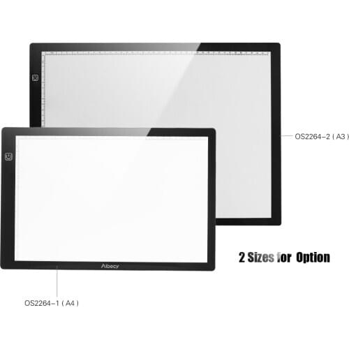 A3 / A4 LED Tracing Light Box Ultra Thin Stepless Dimmable Brightness Artcraft Light Table Pad Board with Scale