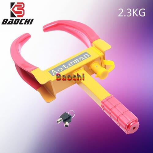 Universal Car Wheel Lock Clip Tool Vehicle Clamp Tire Lock Trailer Anti Theft Claw Lock Train Automobiles Accessorie Turck Key
