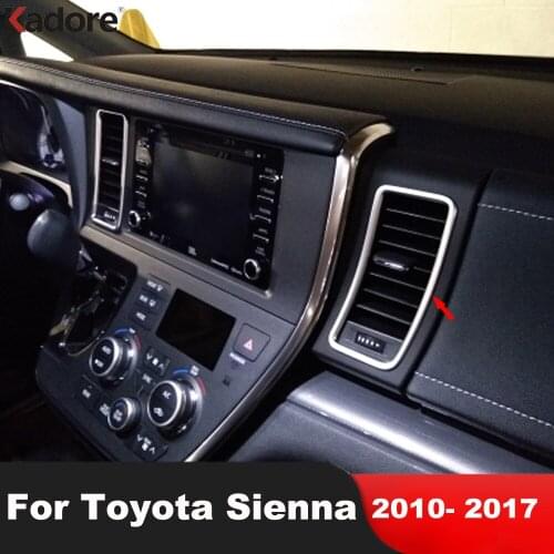 For Toyota Sienna 2010 2011 2012 2013 2014 2015 2016 Matte Car Interior Air Vent Cover Trim AC Outlet Frame Trims Accessories
