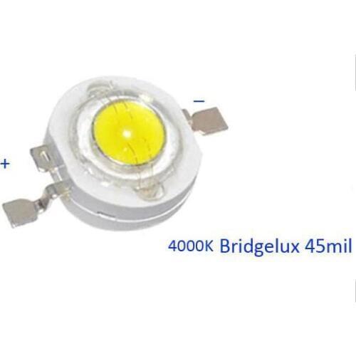 Factory Outlet 3W Led Diode Pure White 4000-4500K Led Chip with Bridgelux 45mil 100% With Air Mail Tracking Number