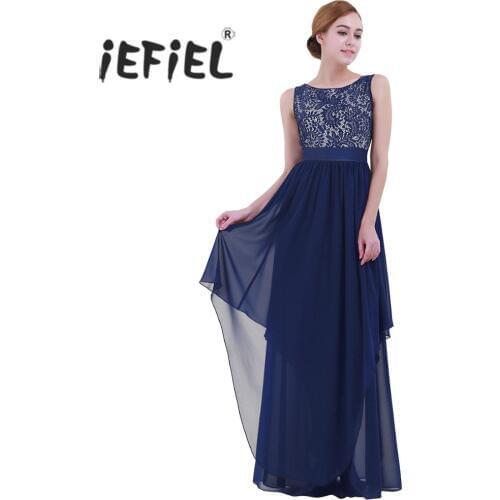 Hot Sales Womens Sexy Maxi Dress Vintage Lace Chiffon Hollow Out Dress Sleeveless Wedding Evening Party Princess Pageant Dresses