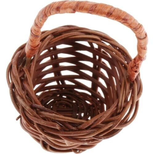 1/12 Dollhouse Ratten Basket Model, Exquisite Crafted, Decors Ornaments Accessories for Dolls House Garden
