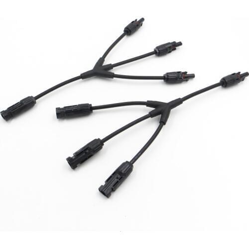 1Pair x PV 3Y Branch parallel connection 30A 1000V Electrical 3Y Connector Photovoltaic 3pcs solar Panel Cable Wire Connect