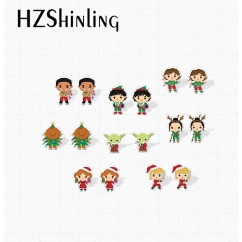 2021 New Arrival Kawaii Star Wars Yoda Characters Christmas Cosplay Epoxy Handcraft Jewelry Acrylic Stud Earrings