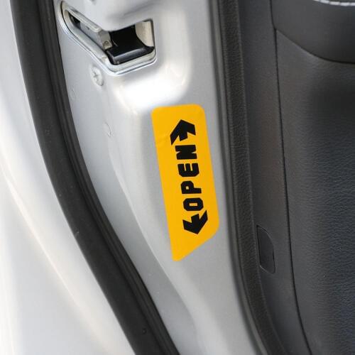 4 Pcs/set Car Door Open Warning Stickers for KIA Rio K2 K3 K5 K4 KX5 Cerato Soul Forte Sportage R KX5 QL SORENTO OPTIMA Sticker
