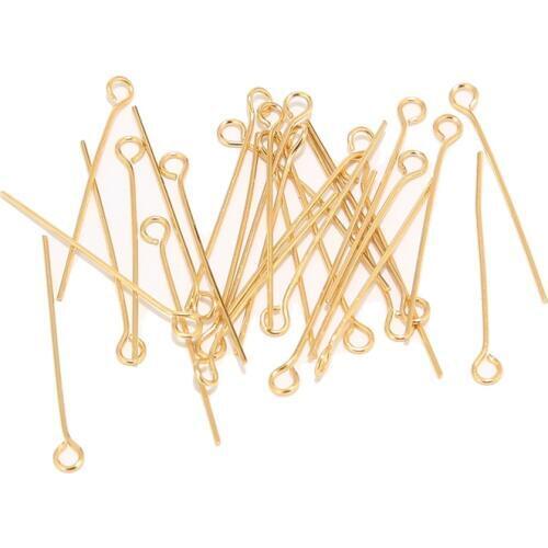 50pcs/lot Stainless Steel Gold Eye Pins for Beading DIY Making Jewelry Accessories