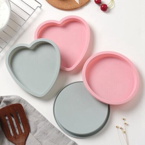 6in Silicone Cake Mold Reusable DIY Round Heart Shape Cake Mold Silicone Cake Pan Pastry Dish Bakeware DIY Baking Tools