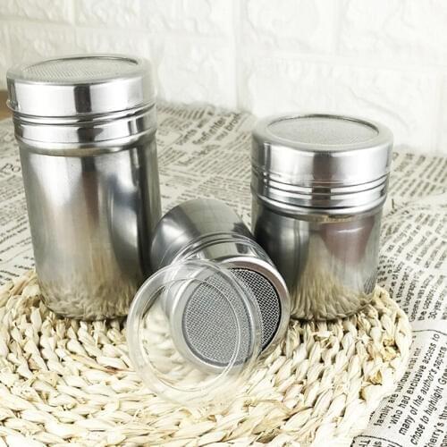 5cm Diam Stainless Steel Powder Sprinkle Extinguishers Tank Gauze Bucket Cocoa Powder Cinnamon Powder Dusting Cans