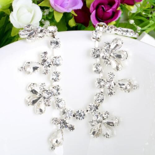 White Drops of water Fancy Rhinestone Chain 1yard DIY Bags, Garment, Shoes, Box, Pen, Furniture, Greeting Cards Wedding dress