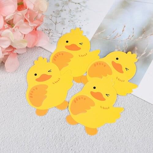 DIY Gift Decorations Paper Cards Cute reward and Message Card Lollipop Cards Yellow duck style Handkerchief Card