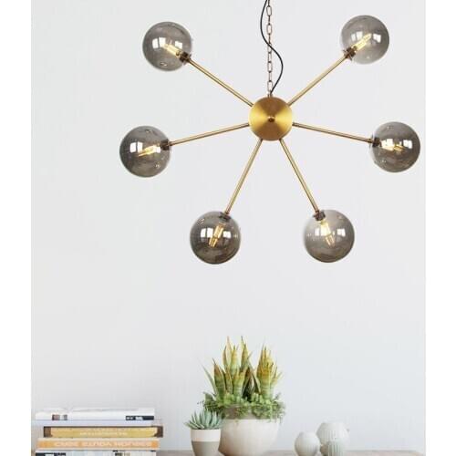 3 black iron pipe gold pendant light chandelier ceiling ventilador de techo living room decoration hanglampen