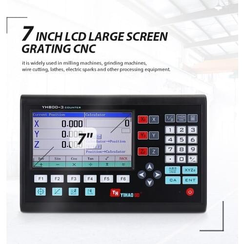 7 Inch LCD Large Screen Grating CNC Digital Readout Display Lathe Control Panel Controller Board Engraving Milling Machine
