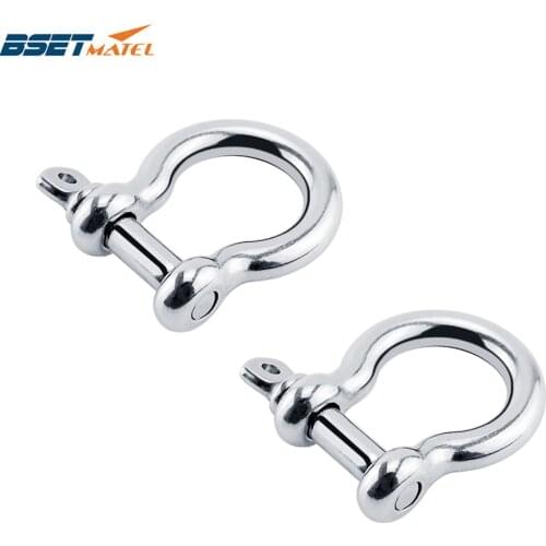 2PCS Stainless Steel 316 Boat Carabiner D Bow Shackle With Screw Pin Anchor Shackle Clasp Buckles Yacht Canoe Marine Accessories